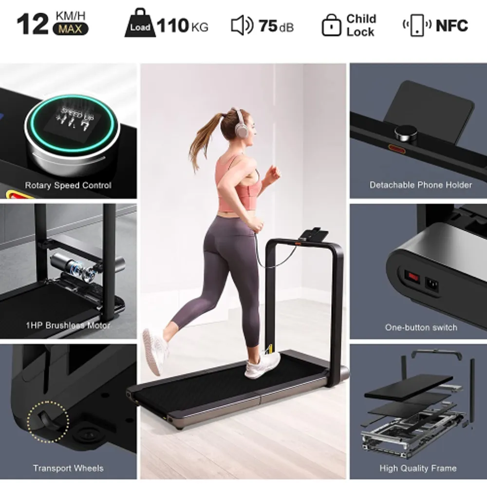 KingSmith WalkingPad X21 Foldable Treadmill Smart Double Folding Walking  and Running Machine Fitness Exercise Gym Alternative 12KM/H Support NFC LED