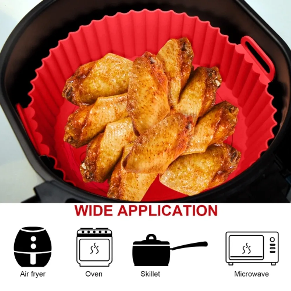 Air Fryer Silicone Pot Basket Safe Oven Baking Tray Accessories Liners  Non-Stick