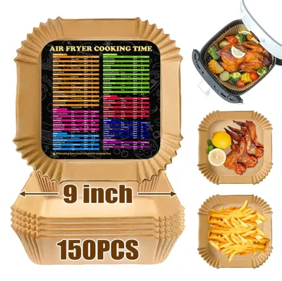 30pcs Air Fryer Liners, Round Silicone Baking Parchment Paper Sheets,  Non-stick Fryer Basket Mats, Fda Approved