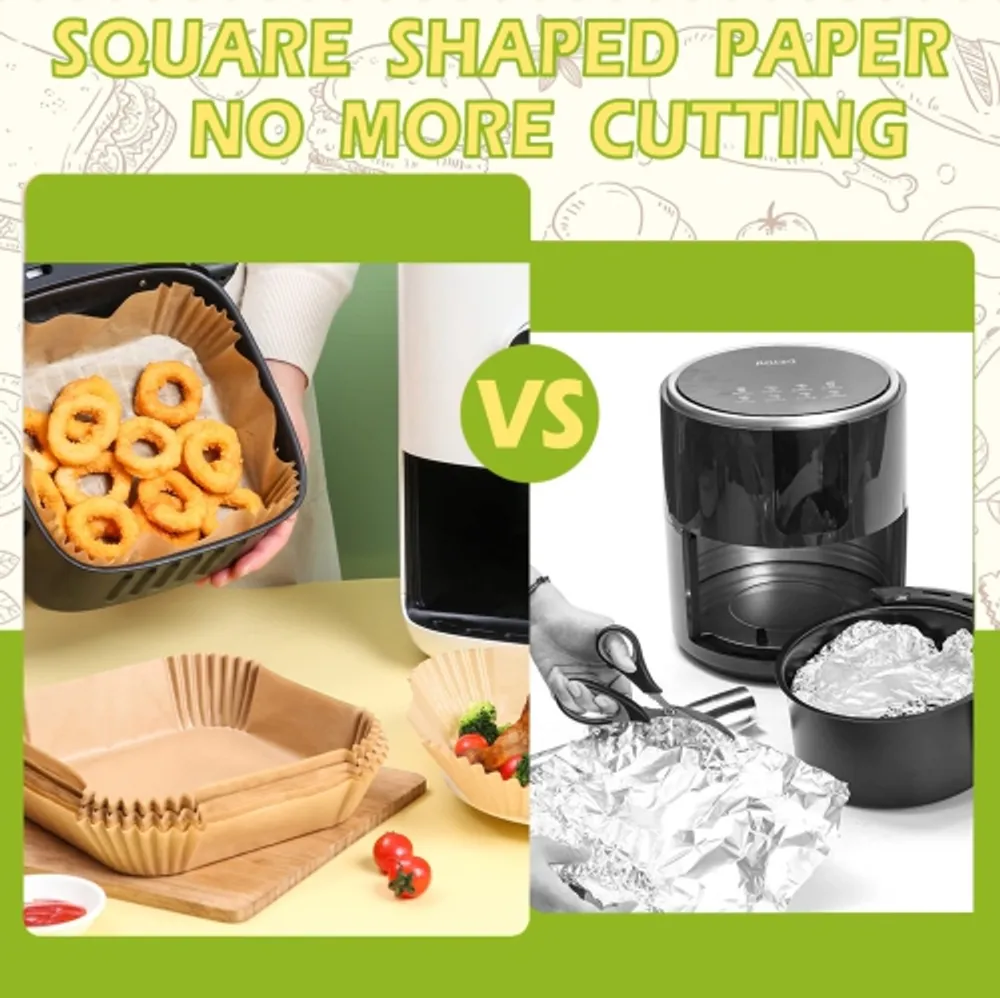 Square Air Fryer Disposable Paper Liner Non-Stick Baking Paper
