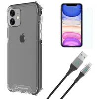 Axessorize Essential Bundle with Case, Screen Protector & Cable for iPhone 11/XR