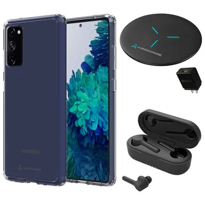 Axessorize Essential Bundle with Case, Truly Wireless Headphones & Wireless Charger for Galaxy S20 FE