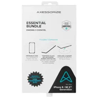 Axessorize Essential Bundle with Case, Screen Protector & Wireless Charger for iPhone SE