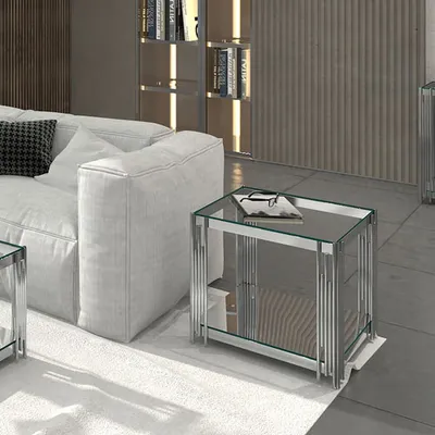 Estrel Contemporary Large Square Accent Table