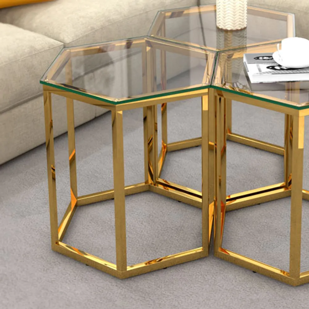 Fleur Contemporary Hexagon Accent Table