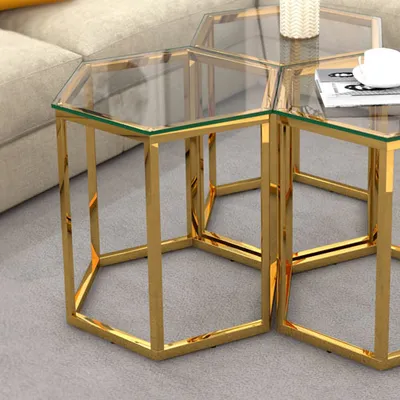 Fleur Contemporary Hexagon Accent Table