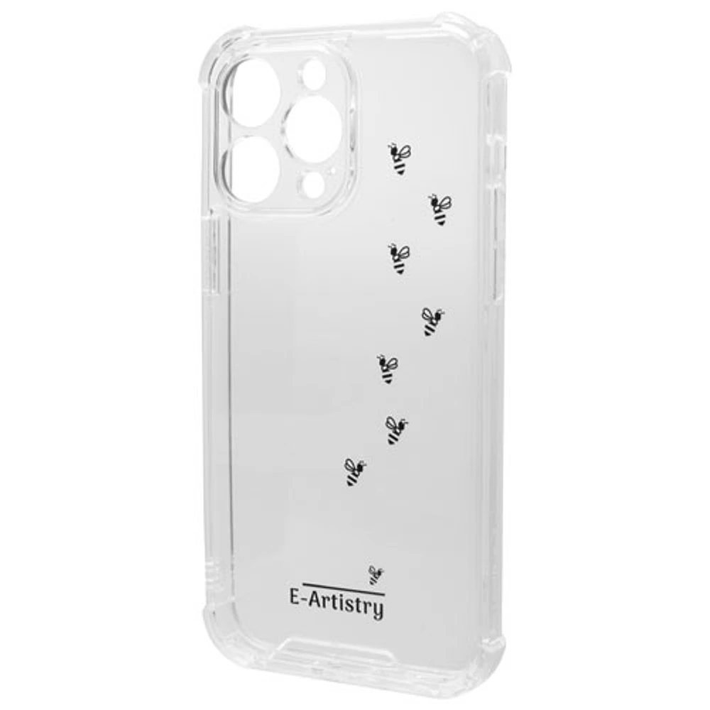 E-Artistry Signature Bee Spiral Fitted Hard Shell Case for iPhone 14 Pro Max - Clear