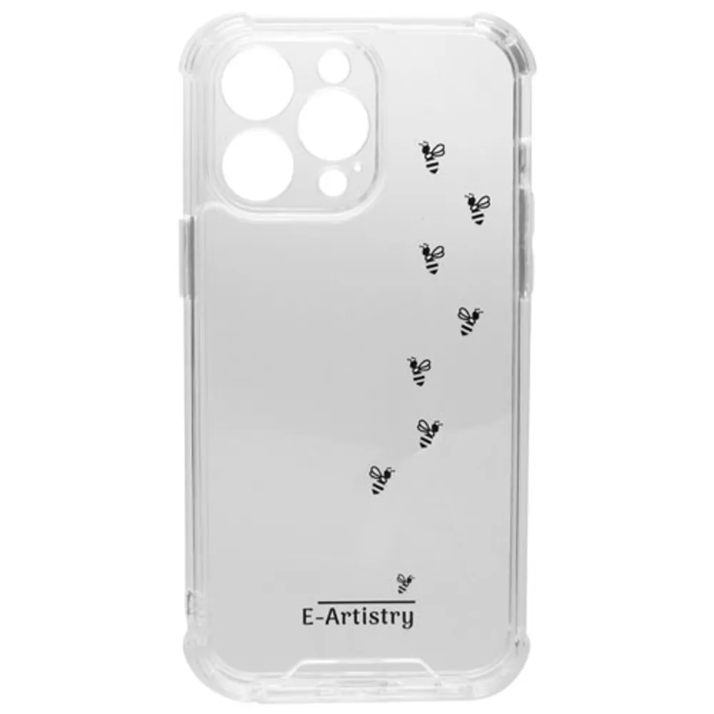 E-Artistry Signature Bee Spiral Fitted Hard Shell Case for iPhone 14 Pro Max - Clear