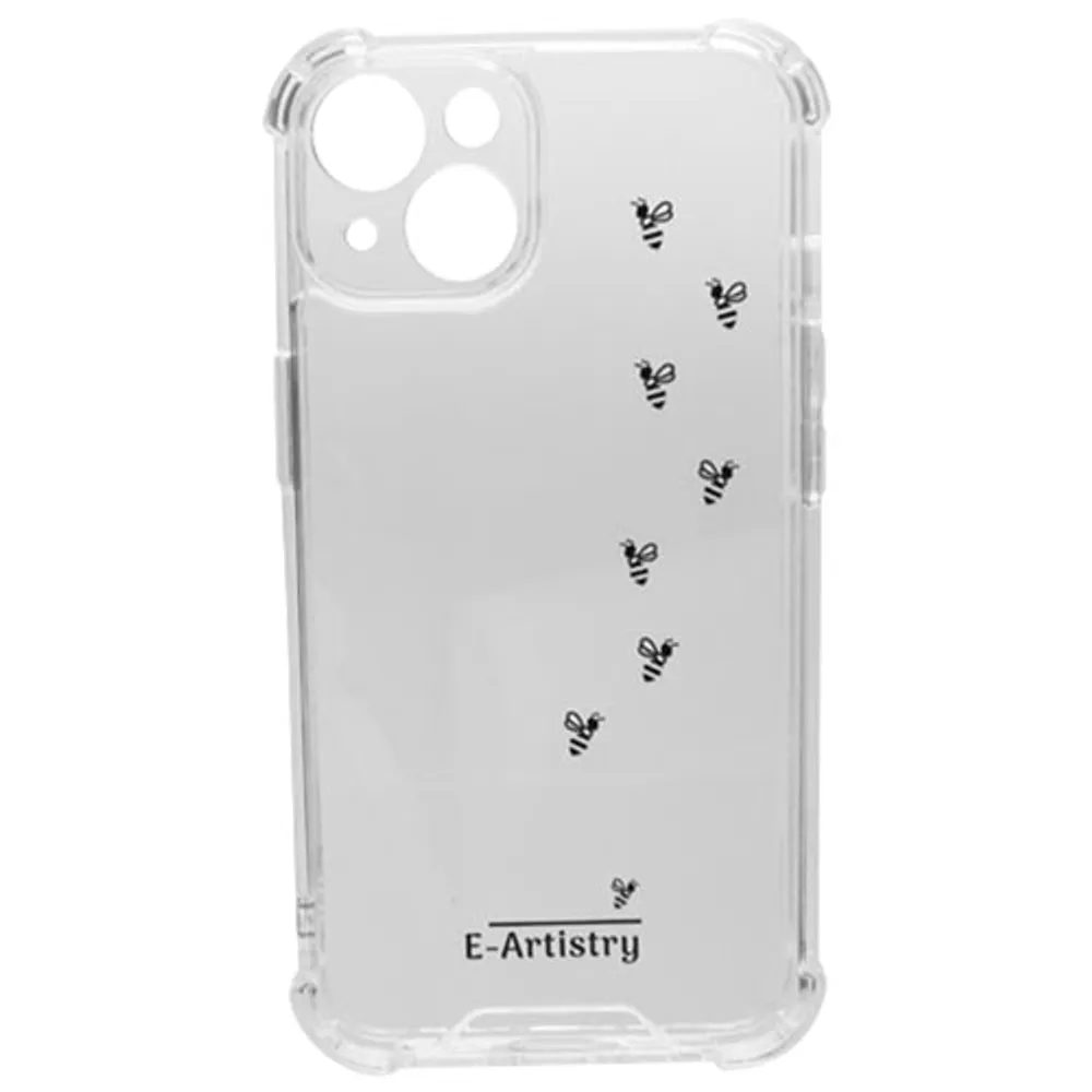 E-Artistry & Co. Signature Bee Spiral Fitted Hard Shell Case for iPhone 14 Plus - Clear