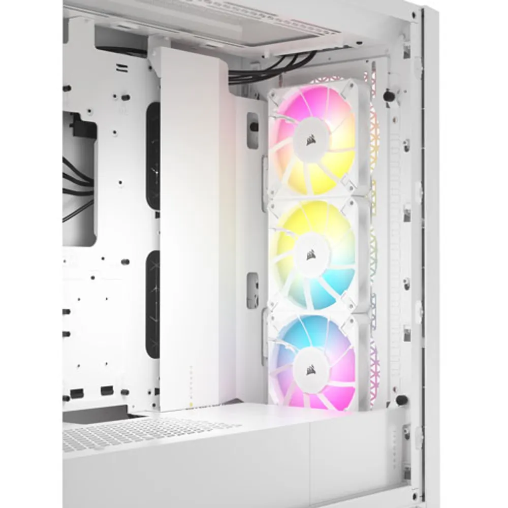 Tour d'ordinateur mi-haute ATX 5000D Airflow à éclairage RVB de Corsair - Blanc