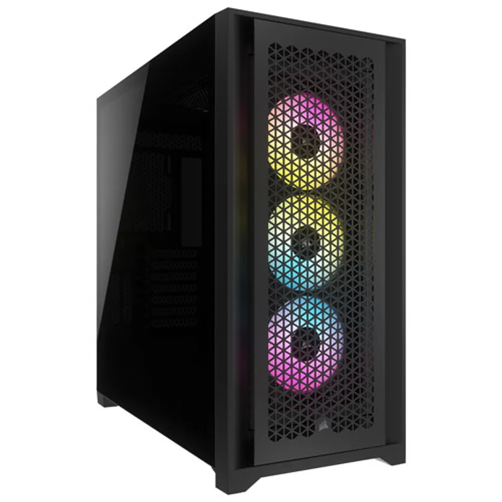 Tour d'ordinateur mi-haute ATX 5000D Airflow à éclairage RVB de Corsair - Noir