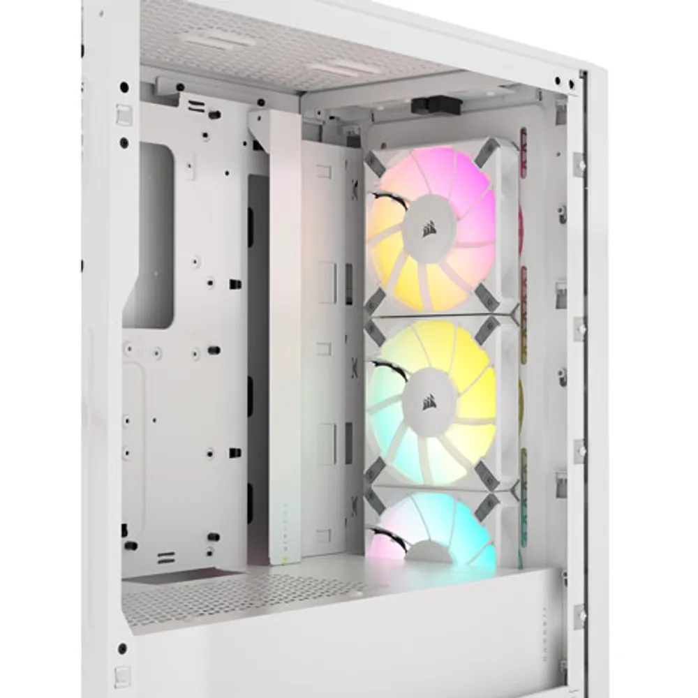 Tour d'ordinateur mi-haute ATX 4000D Airflow à éclairage RVB de Corsair - Blanc