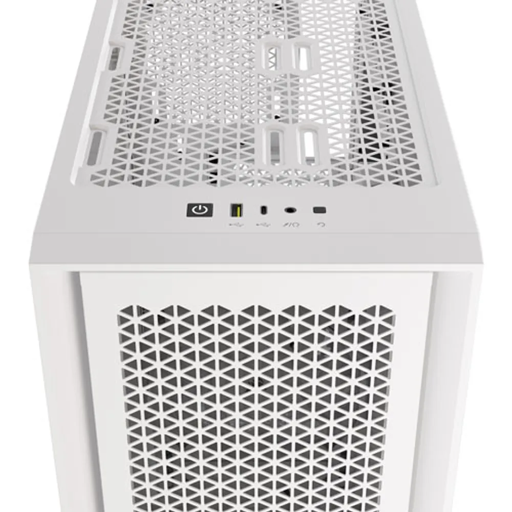 Tour d'ordinateur mi-haute ATX 4000D Airflow à éclairage RVB de Corsair - Blanc