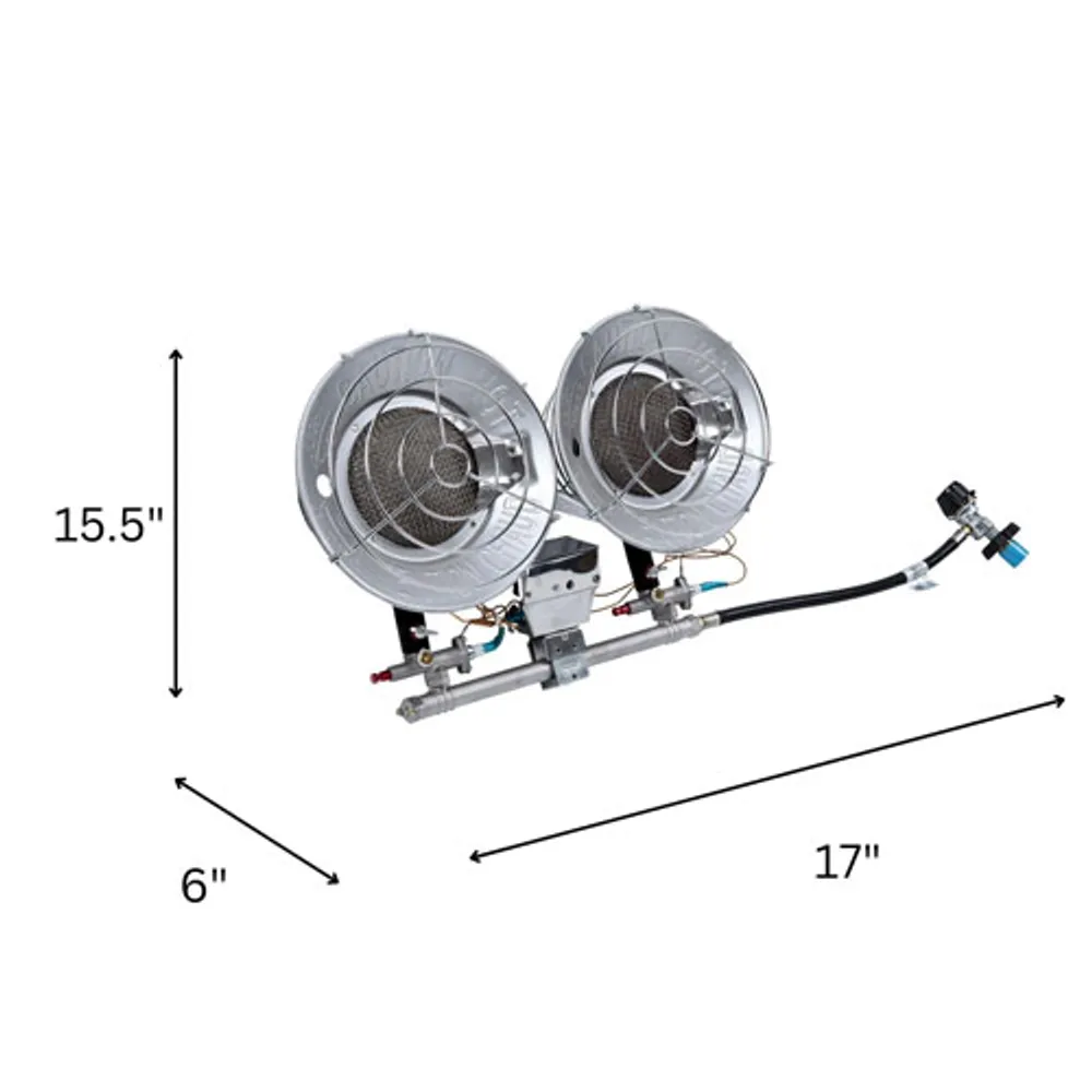 Radiateur de dessus de réservoir au propane double de Master - 32 000 BTU - Métallique