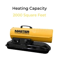 Master Battery & Kerosene Diesel Air Heater - 80,000 BTU - Yellow