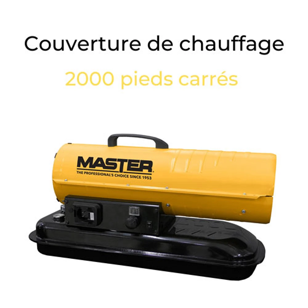 Master Battery & Kerosene Diesel Air Heater - 80,000 BTU - Yellow