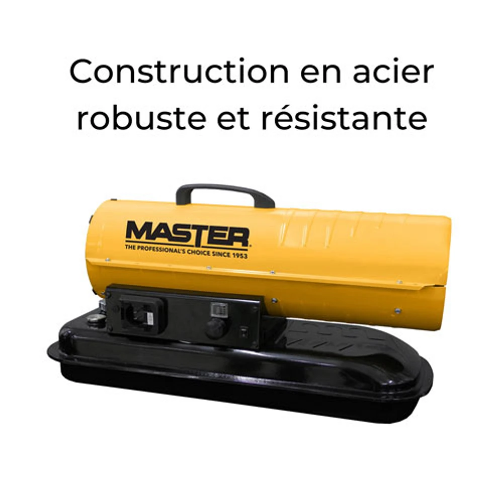 Radiateur au diesel/kérosène et à batterie de Master - 80 000 BTU