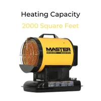 Master Battery & Kerosene Diesel Radiant Heater - 80,000 BTU - Yellow