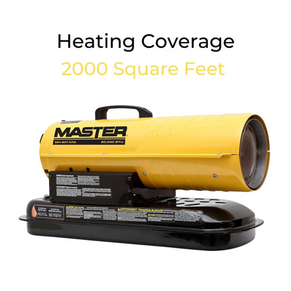 Master Kerosene Diesel Air Heater - 80,000 BTU - Yellow