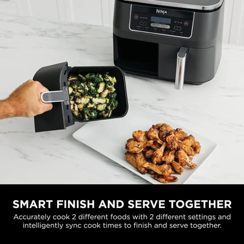Ninja DZ401 Foodi 10 Quart 6-in-1 DualZone XL 2-Basket Air Fryer with 2  Independent Frying Baskets, Match Cook & Smart Finish to Roast, Broil,  Dehydrate for Quick, Easy Family-Sized Meals, Grey : Home & Kitchen 