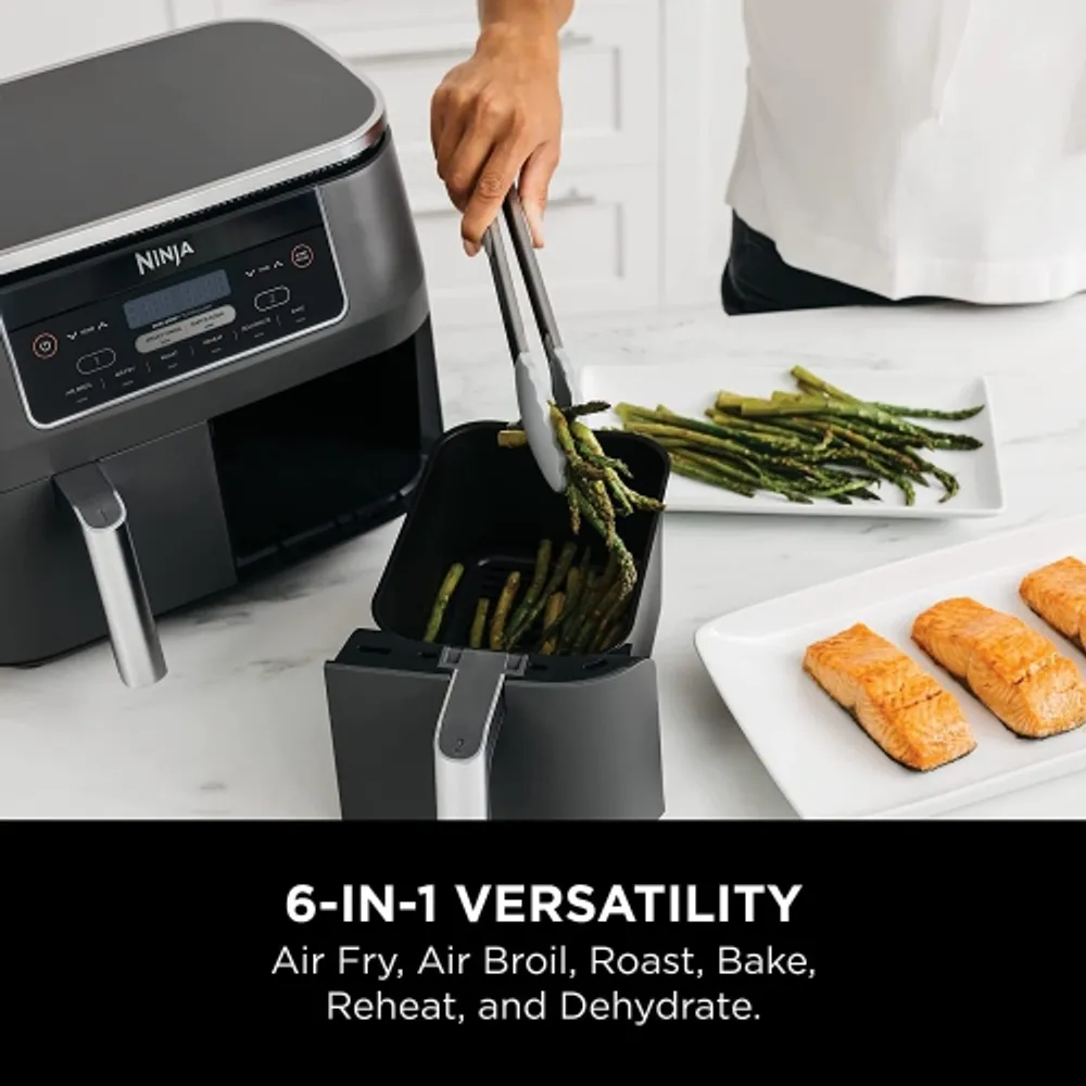 Ninja BG500C, Foodi XL 5-in-1 Indoor Grill with 4-Quart Air Fryer, Roast,  Bake, & Dehydrate