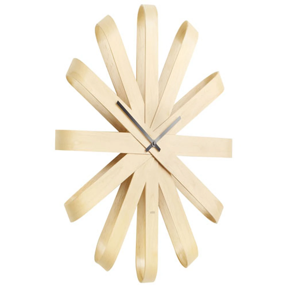 Umbra Ribbonwood 20" Analog Wall Clock - Natural