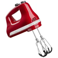 Mélangeur à main à 6 vitesses de KitchenAid avec batteurs Flex Edge (KHM6118ER) - Rouge empire