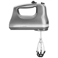 Mélangeur à main à 6 vitesses de KitchenAid avec batteurs Flex Edge (KHM6118CU) - Contour argenté