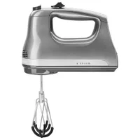 Mélangeur à main à 6 vitesses de KitchenAid avec batteurs Flex Edge (KHM6118CU) - Contour argenté