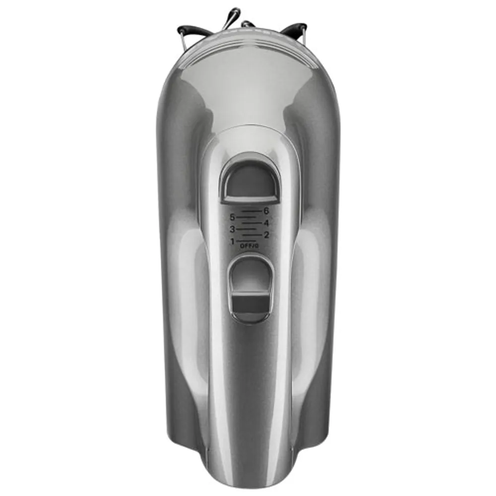 Mélangeur à main à 6 vitesses de KitchenAid avec batteurs Flex Edge (KHM6118CU) - Contour argenté