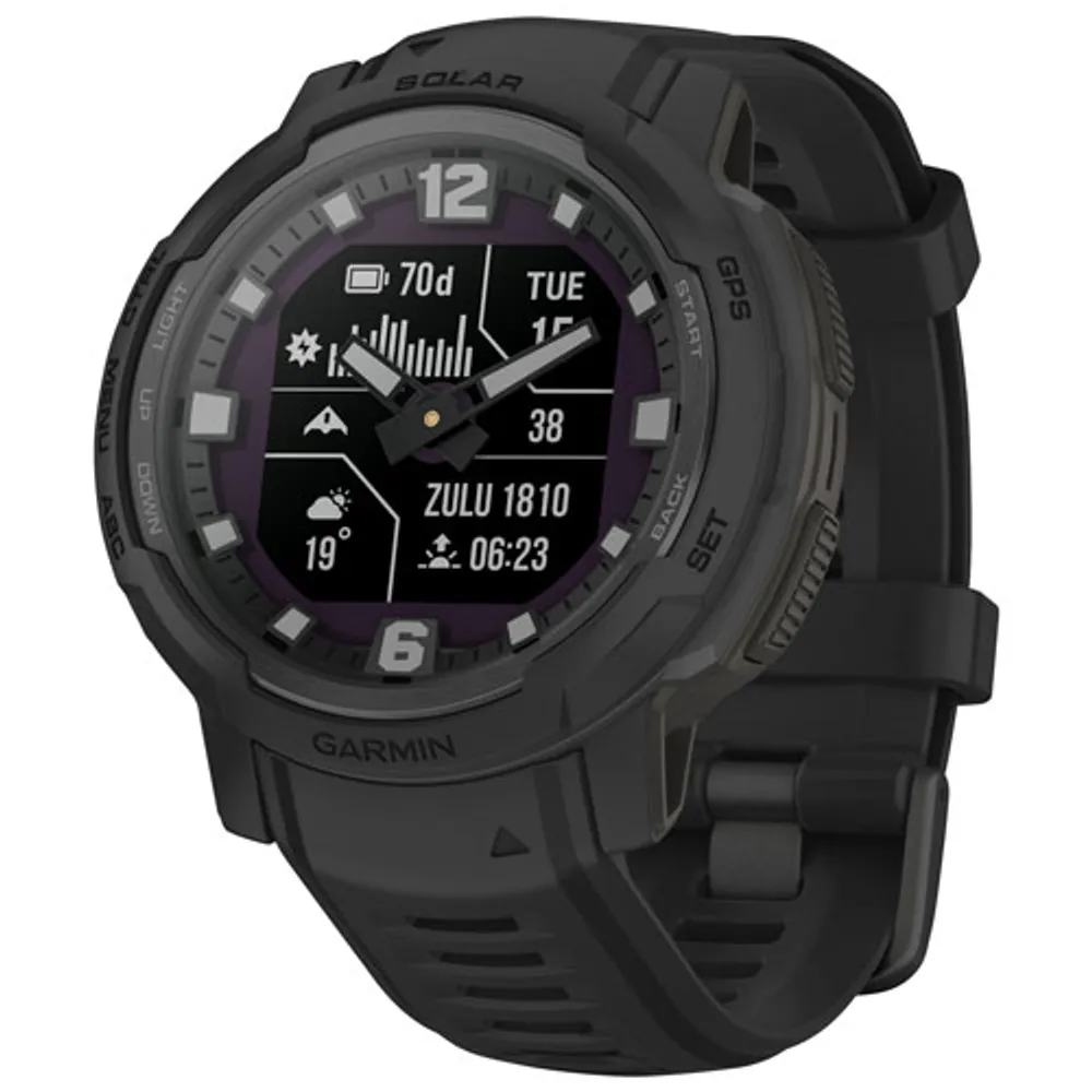 Garmin Instinct Crossover Solar Tactical Edition 45mm Bluetooth Mutlisport Smartwatch - Black