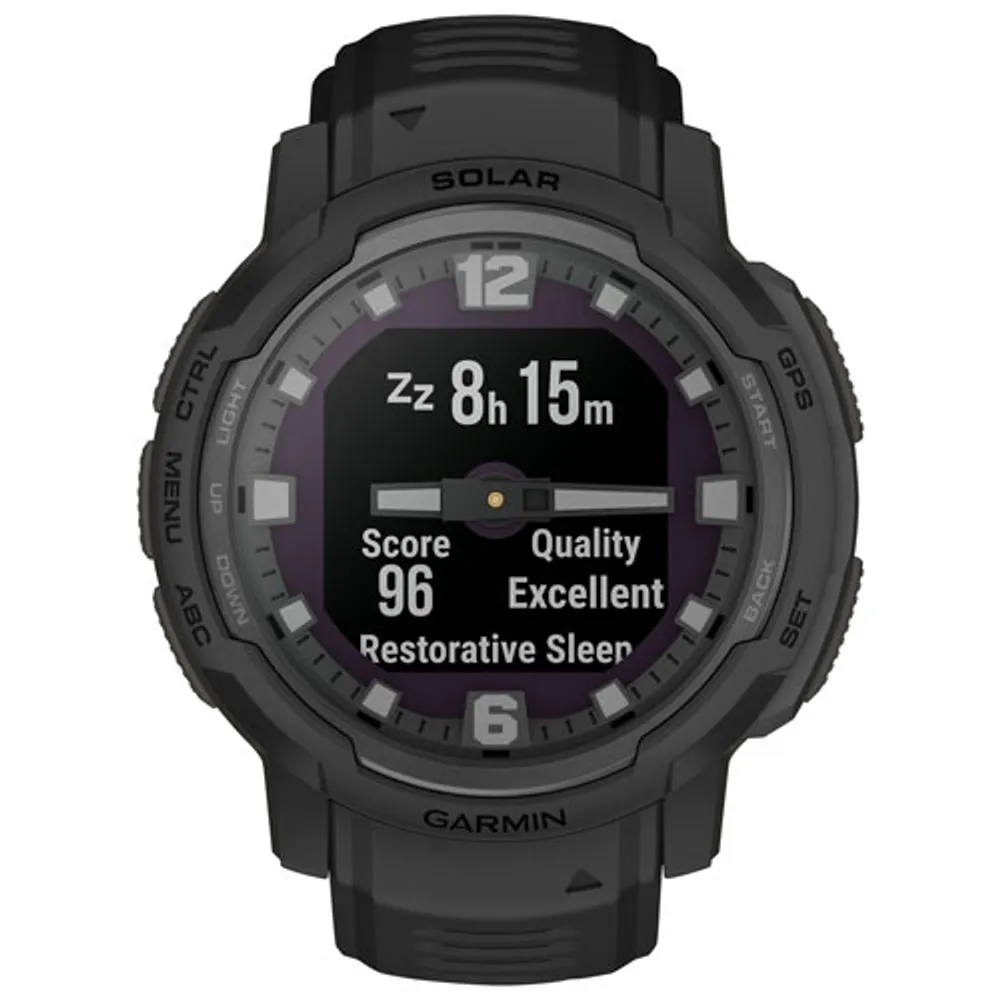 Garmin Instinct Crossover Solar Tactical Edition 45mm GPS Watch with Heart Rate Monitor - Black