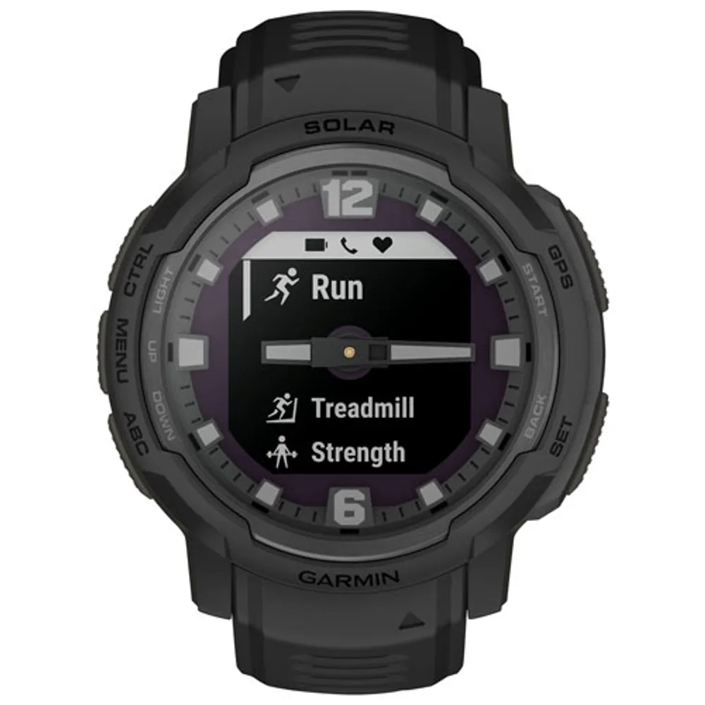 Garmin Instinct Crossover Solar Tactical Edition 45mm GPS Watch with Heart Rate Monitor - Black