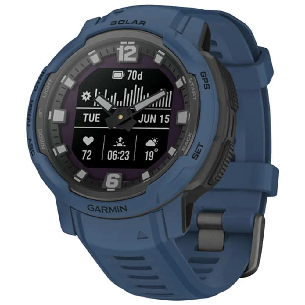 Garmin Instinct Crossover Solar 45mm Bluetooth Mutlisport Smartwatch - Tidal Blue