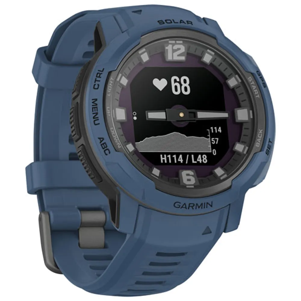 Garmin Instinct Crossover Solar 45mm Bluetooth Mutlisport Smartwatch - Tidal Blue