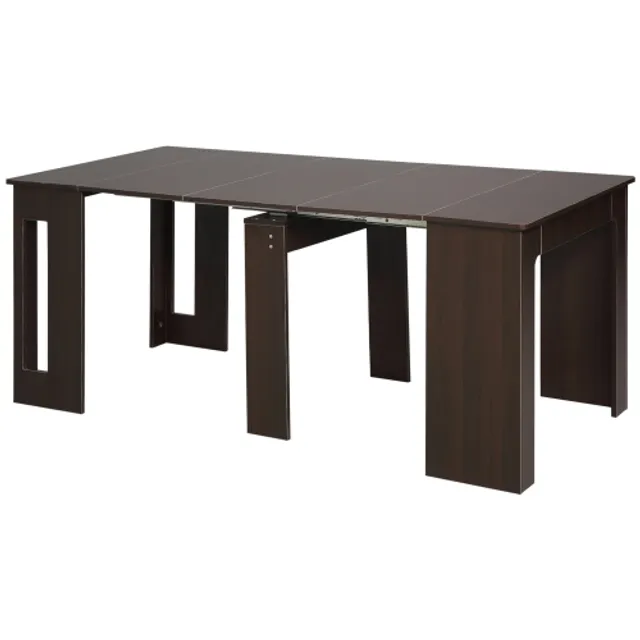 HOMCOM Foldable Dining Table, Movable Drop Leaf Table for Small