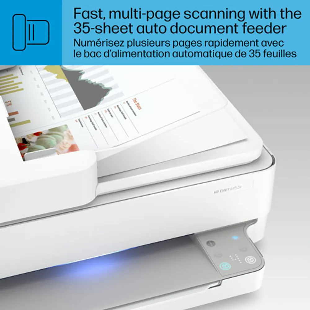 HP ENVY 6452e Wireless All-In-One Inkjet Printer - HP Instant Ink 3-Month Free Trial Included*