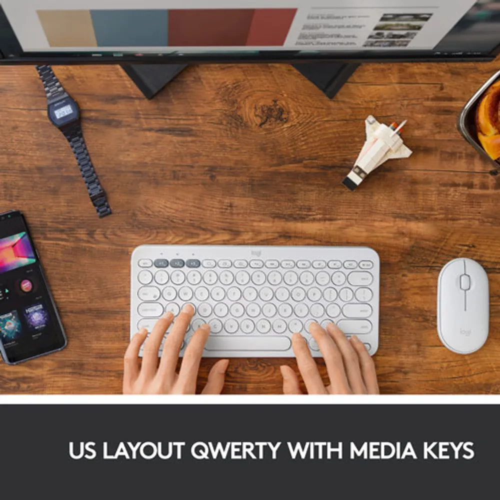 Logitech K380 Multi-Device TKL Bluetooth Keyboard - Off-White