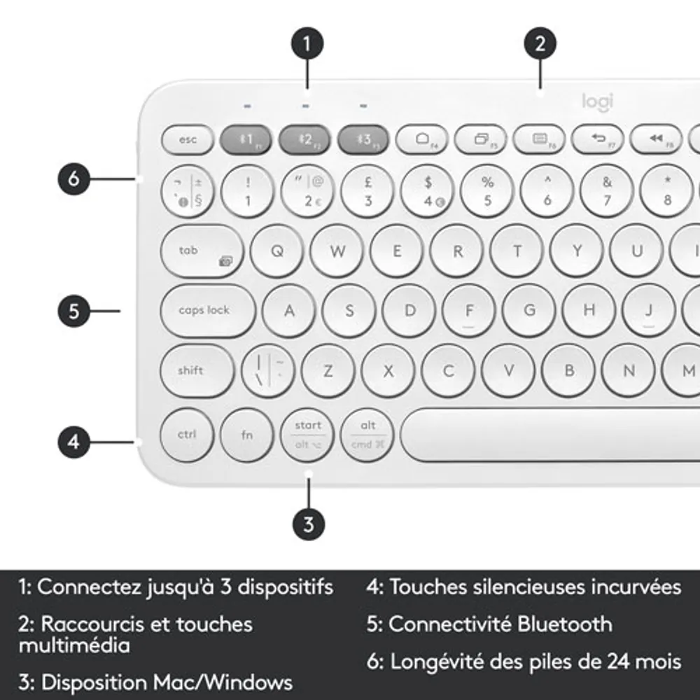 Logitech K380 Multi-Device TKL Bluetooth Keyboard - Off-White