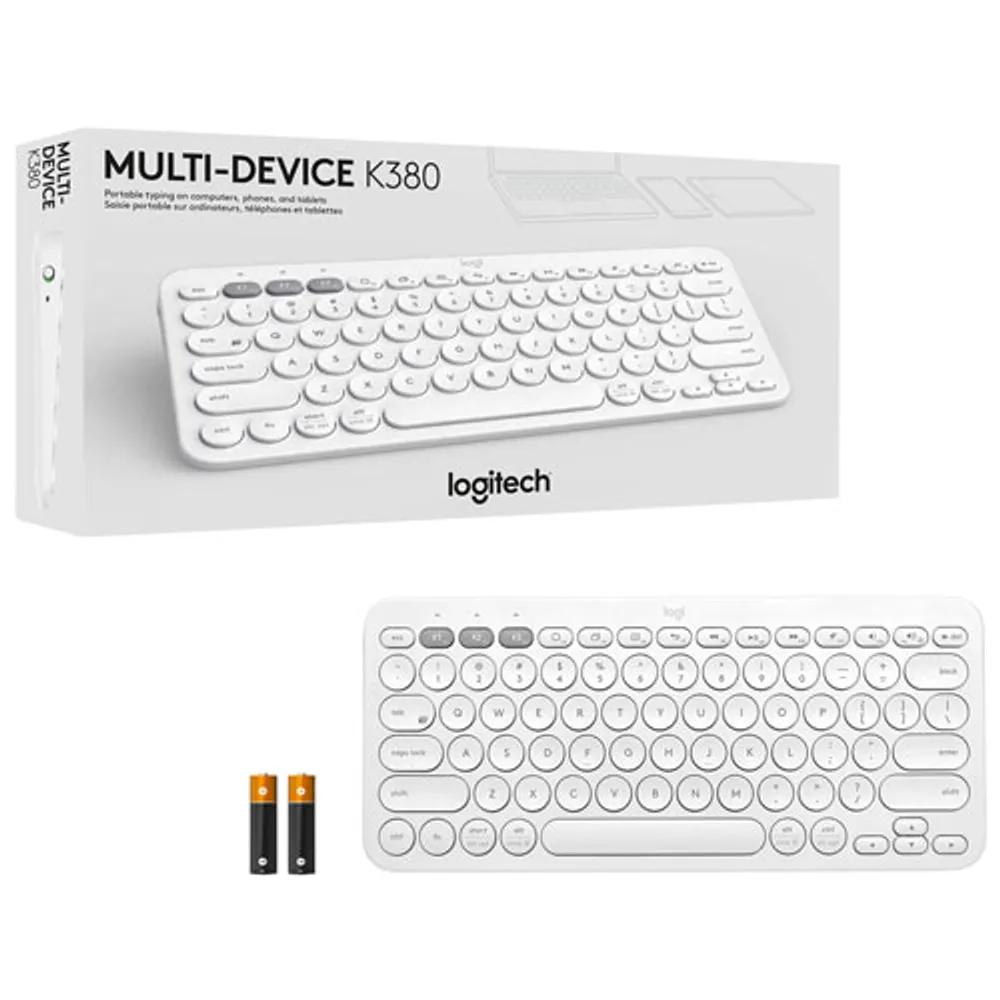 Logitech K380 Multi-Device TKL Bluetooth Keyboard - Off-White