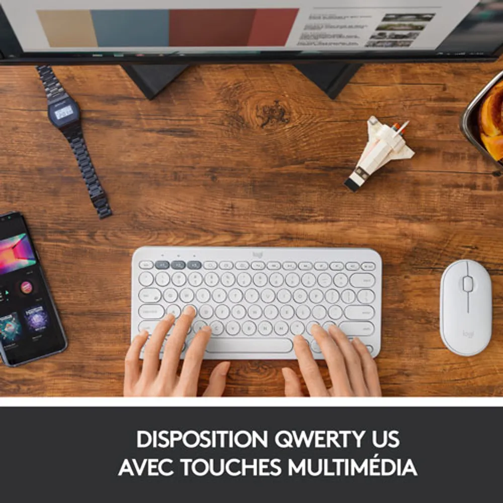 Logitech K380 Multi-Device TKL Bluetooth Keyboard - Off-White