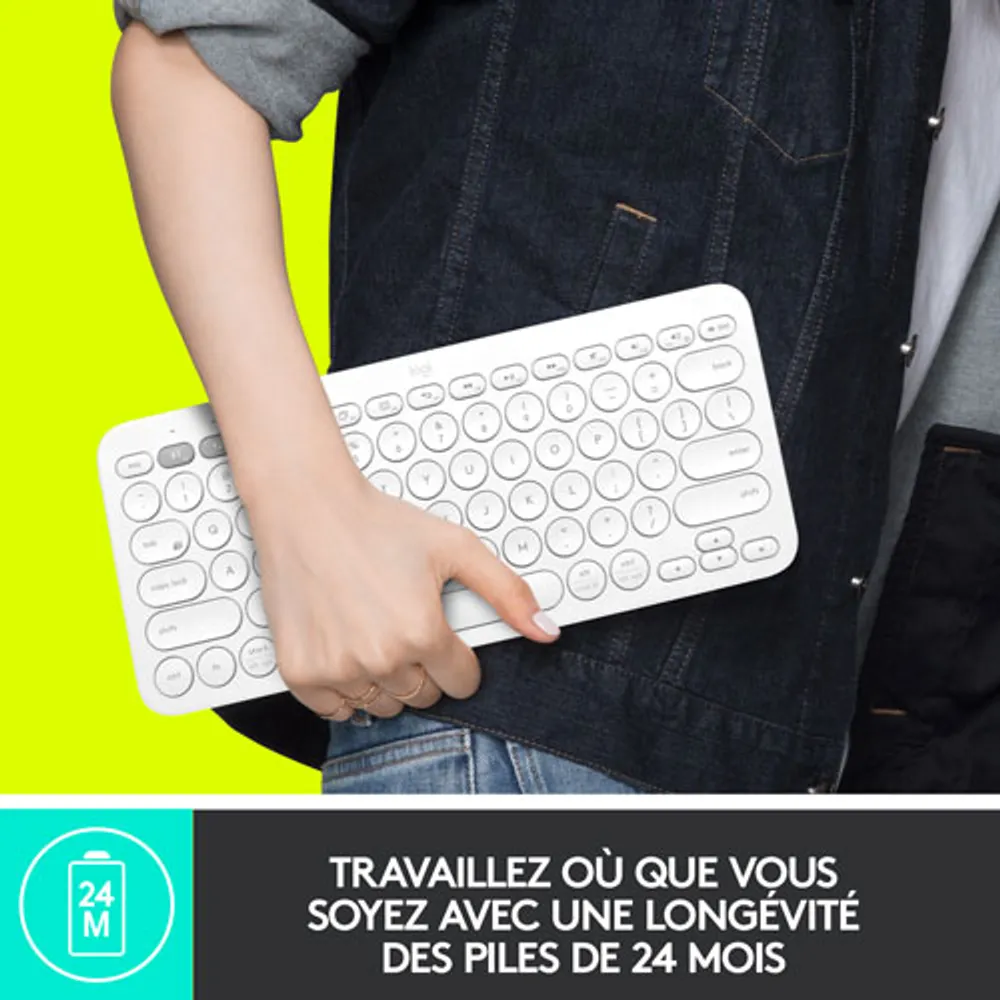 Logitech K380 Multi-Device TKL Bluetooth Keyboard - Off-White