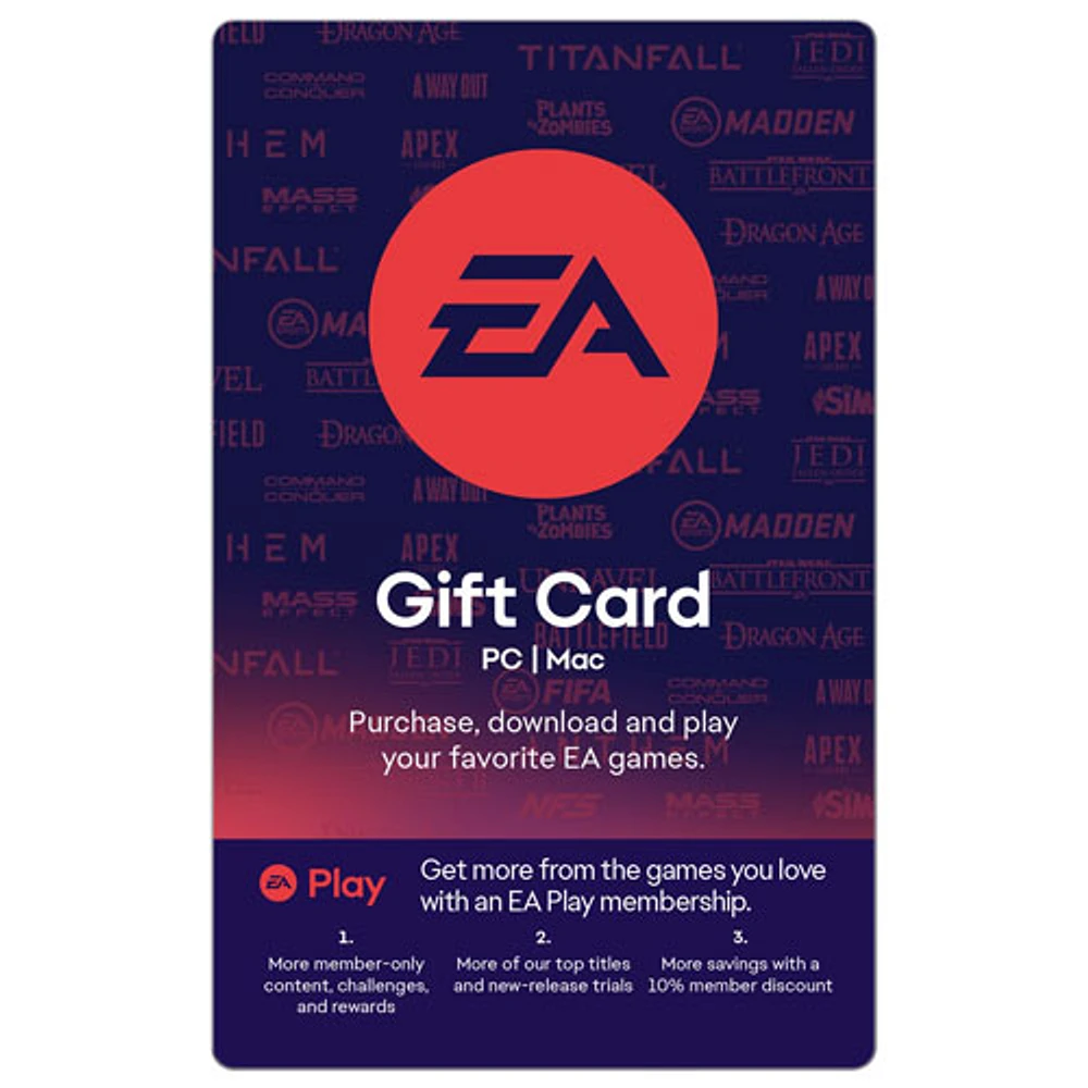 Carte-cadeau EA Play - 40 $ - Téléchargement numérique