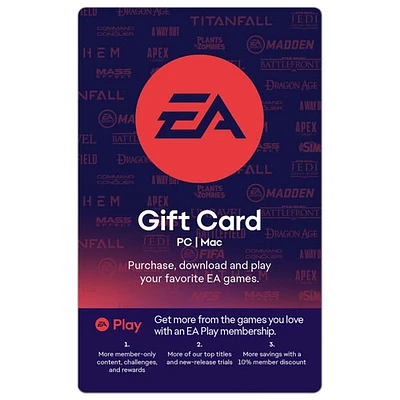 Carte-cadeau EA Play - 40 $ - Téléchargement numérique
