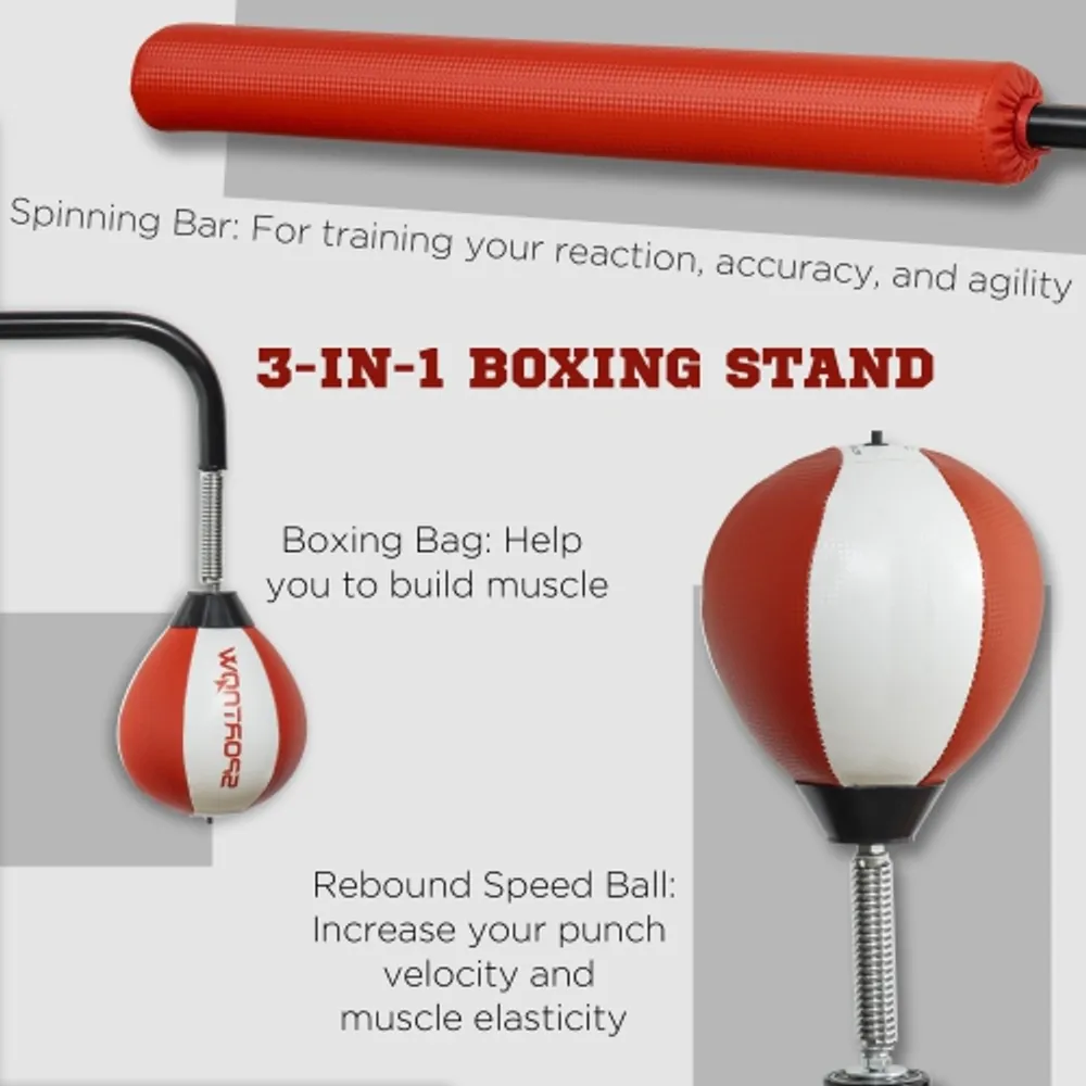 Boxing Speed Trainer Freestanding Fillable 360° Spinning Bar Adjustable  Height - Costway