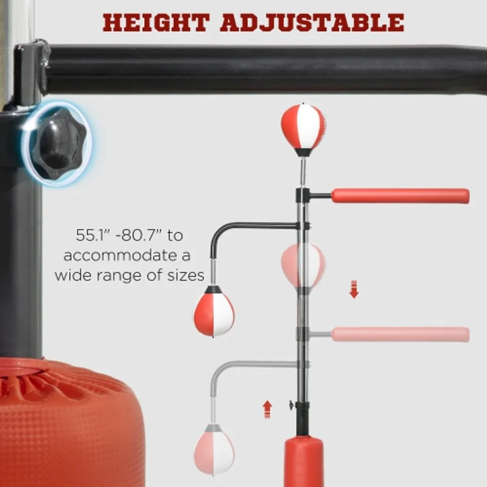 Boxing Speed Trainer Freestanding Fillable 360° Spinning Bar Adjustable  Height - Costway