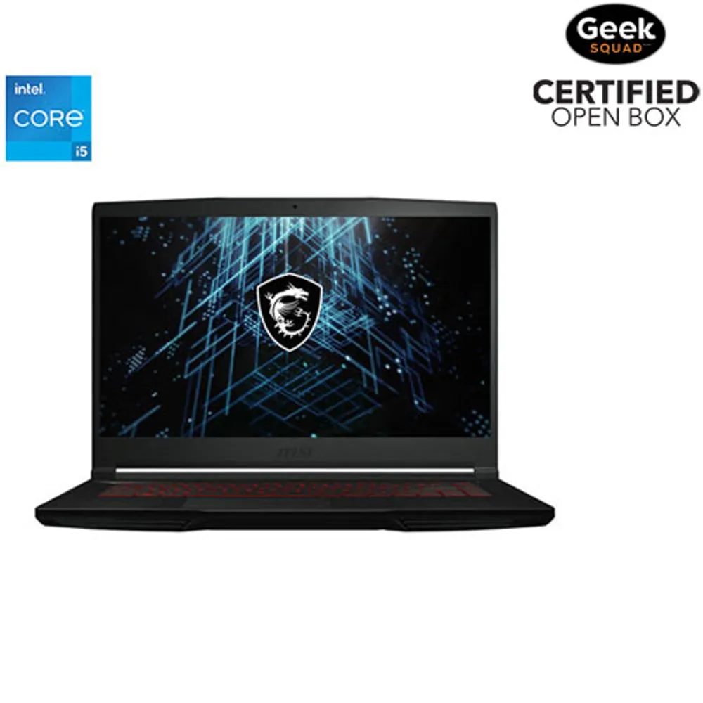 Open Box - MSI GF63 15.6" Gaming Laptop - Black (Intel Core i5-11400H/512GB SSD/16GB RAM/RTX 3050/Win 11)