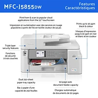 Brother MFCJ5855DW Wireless All-In-One Inkjet Printer with INKvestment Tank