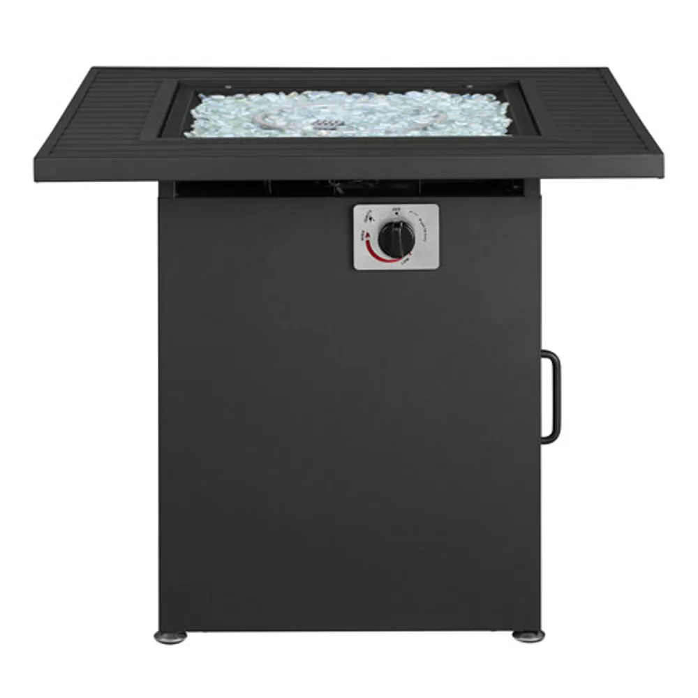 Insignia 28" Square Propane/Natural Gas Fire Pit Table - 50,000 BTU - Black - Only at Best Buy