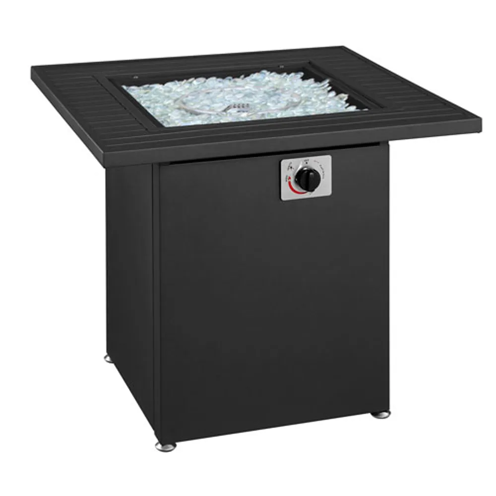 Insignia 28" Square Propane/Natural Gas Fire Pit Table - 50,000 BTU - Black - Only at Best Buy